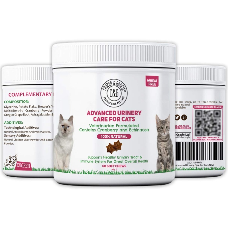 C&G Pets | ADVANCED URINARY CARE FOR CATS 60 SOFT CHEWS | SUPPORTS HEALTHY URINARY TRACT | STIMULATES IMMUNE SYSTEM & MAINTAINS OVERALL HEALTH | CRANBERRY & ECHINACEA | VETERINARIAN FORMULATED Cat Urinary Care