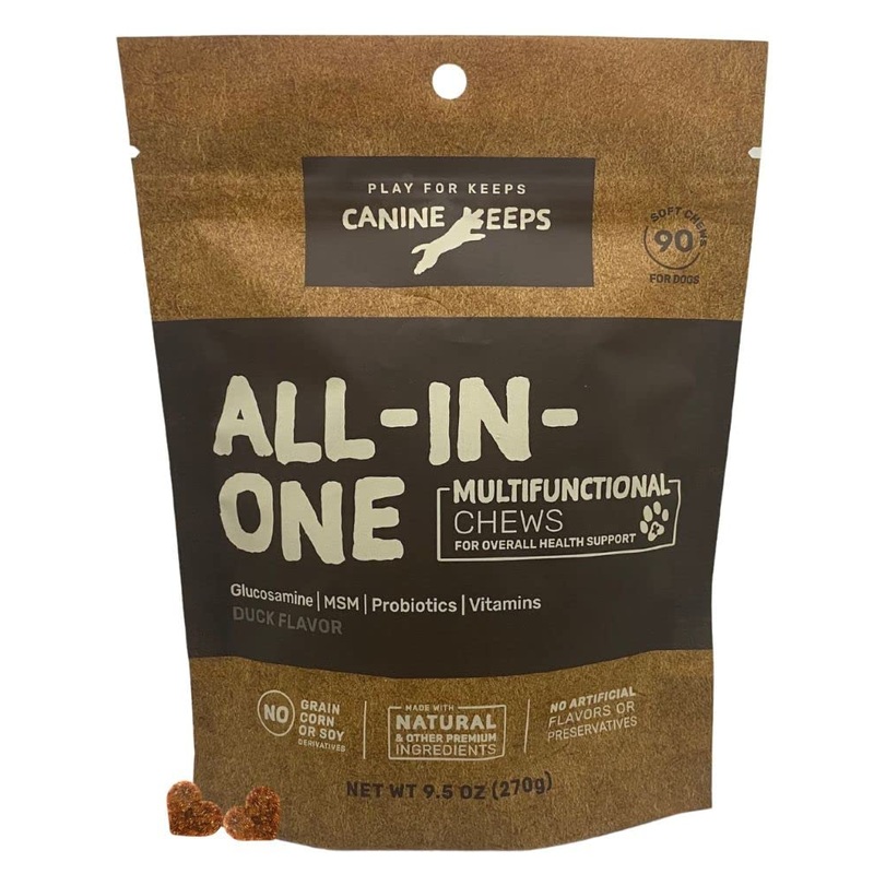 Canine Keeps All-in-One Multifunctional Chews – Dog Multivitamin – Glucosamine, Chondroitin, Probiotics & Essential Vitamins  Joint Support, Heart, Gut & Immune Health Supplement – 90 Ct.