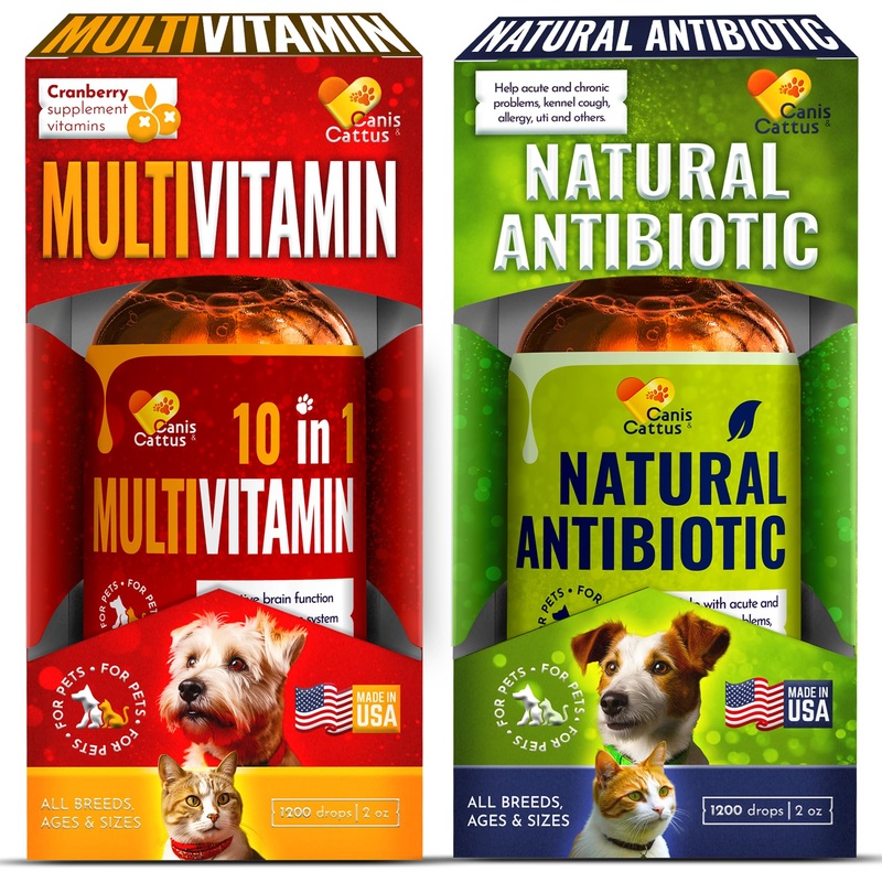 Cat & Dog Vitamins and Supplements | Cat Multivitamin | Cat Supplements & Vitamins | Multivitamin for Dogs | Pet Honesty Multivitamin 10-in-1 | Dog Supplements & Vitamins | Bundle