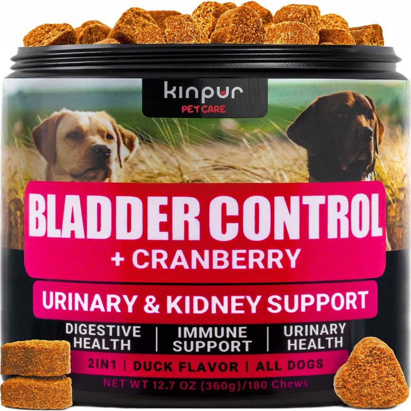 Dog Cranberry Supplement – Natural Aid for Urinary Tract, Bladder, Kidney Health – Immune Support for Dogs of All Ages and Breeds – American Quality – 180 Cranberry Chews for Dogs with Duck Flavor