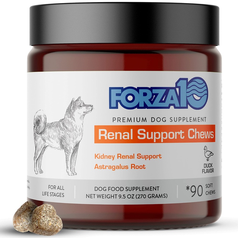 Forza10 Dog Kidney Support Chews, Duck Flavor Dog Urinary Tract & Kidney Health Supplements, Helps Dog UTI Treatments, Kidney Support for Dogs and Bladder Control, Combine with Kidney Dog Food, 90 Ct.
