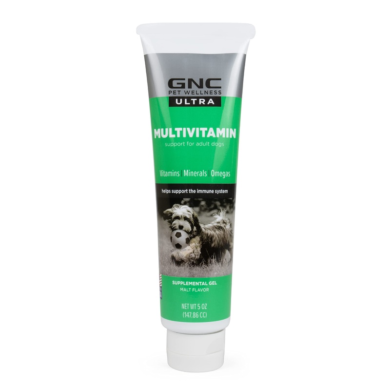 GNC Pets Ultra Multivitamin Gel/Paste, All Dogs, Malt Flavor, 5-oz Tube | Pet Multivitamin Gel for Dogs in Malt Flavor | Daily Supplement for Dogs | Made in The USA FF14375