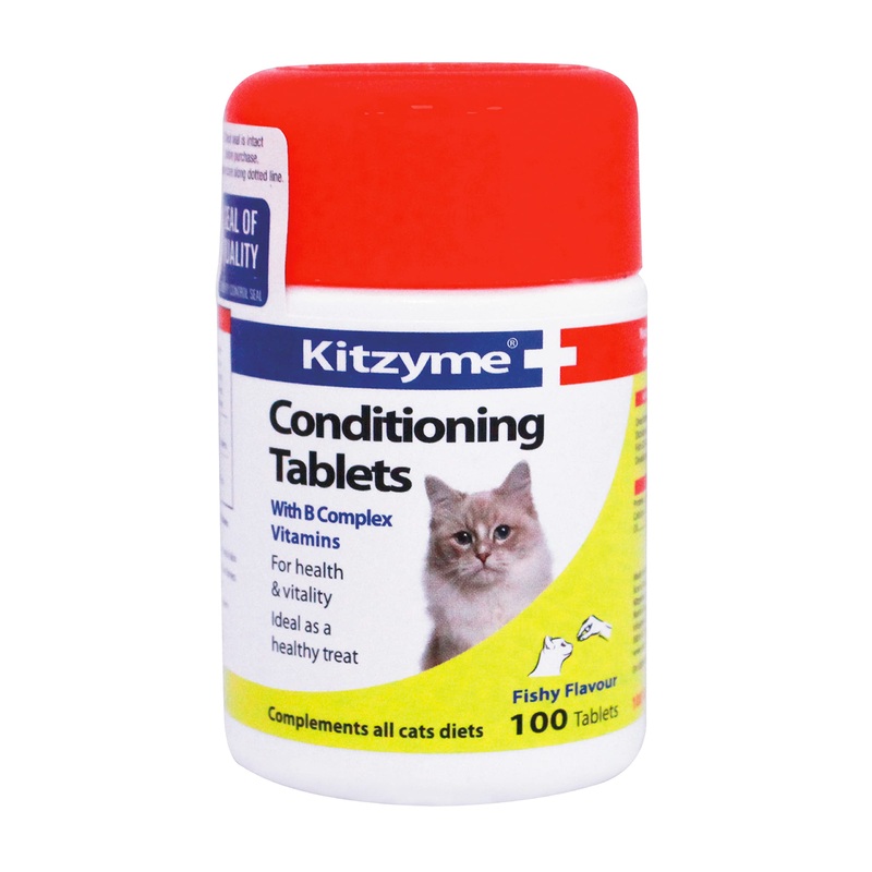 Kitzyme | Conditioning Tablets for Cats & Kittens | Promotes Health & Vitality, Supports Immune System (100 Tablets) 100 Tablets