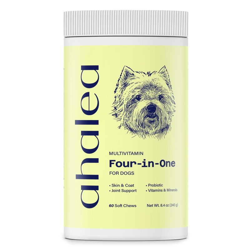 Multivitamin Treats for Dogs – Glucosamine Chondroitin for Joint Support + Digestive Enzymes & Probiotics – Grain Free Dog Vitamin for Skin & Coat + Immune Health – 60ct