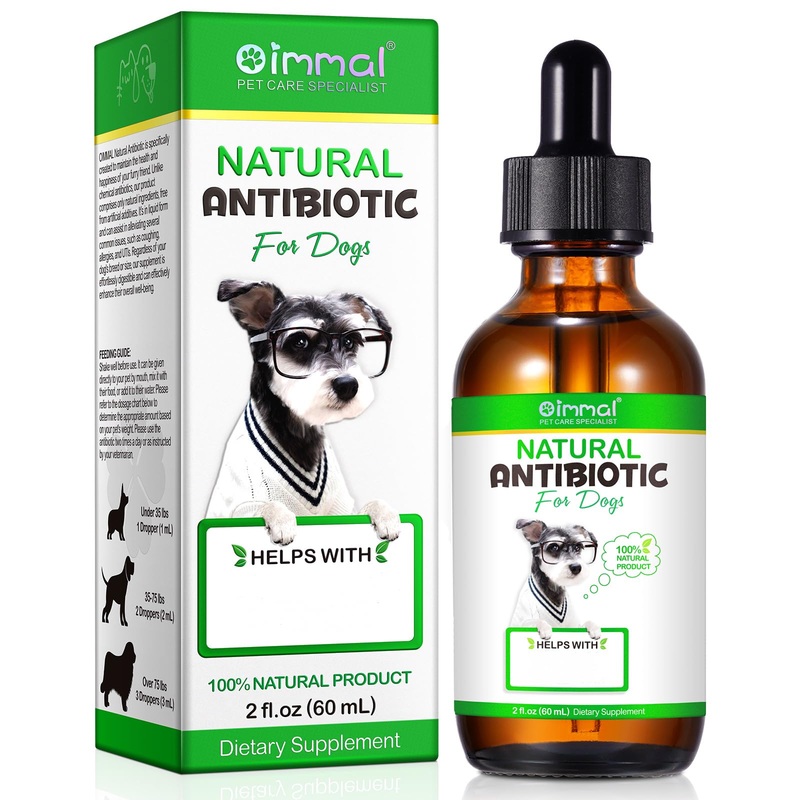 Natural Antibiotics for Dogs, Dog Antibiotics Natural Herbal Supplement, Dog Multivitamin Bacon Flavor-2 Fl Oz