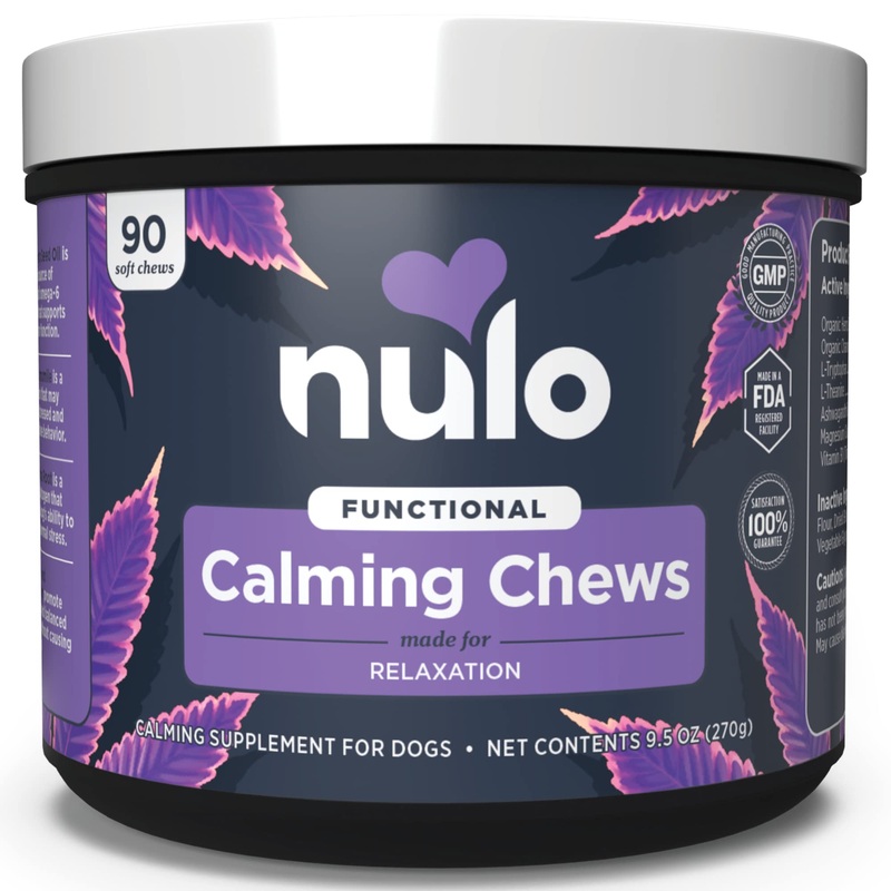 Nulo Probiotic Digestive Health Support Soft Chew Supplements for Dogs Calming