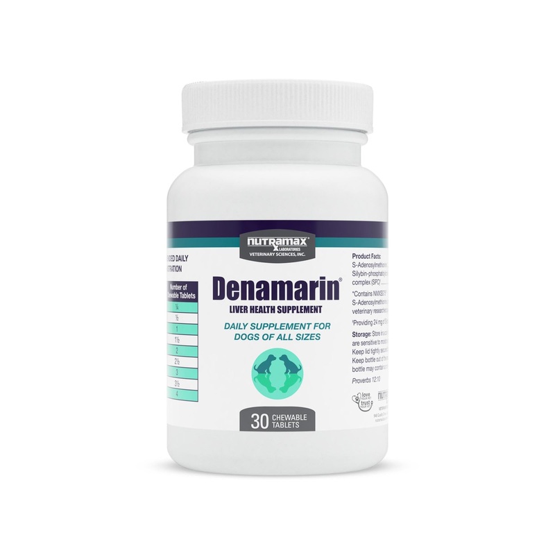 Nutramax Denamarin Liver Health Supplement for Dogs, With S-Adenosylmethionine (SAMe) and Silybin, 30 Chewable Tablets 30 Count