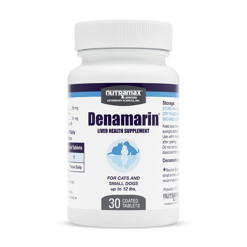 Nutramax Laboratories Denamarin Liver Health Supplement for Small Dogs and Cats – With S-Adenosylmethionine (SAMe) and Silybin, 30 Tablets Bottle Small Dog/Cat (under 12lbs)