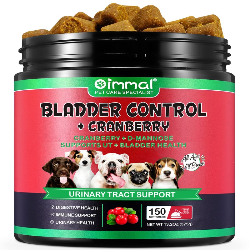 Oimmal Cranberry Bladder Health for Dogs – 150 Cranberry for Dogs – Dog Cranberry Supplement – Help Support Dog Urinary Tract Health, Dog Bladder Support, Kidney Support for Dogs
