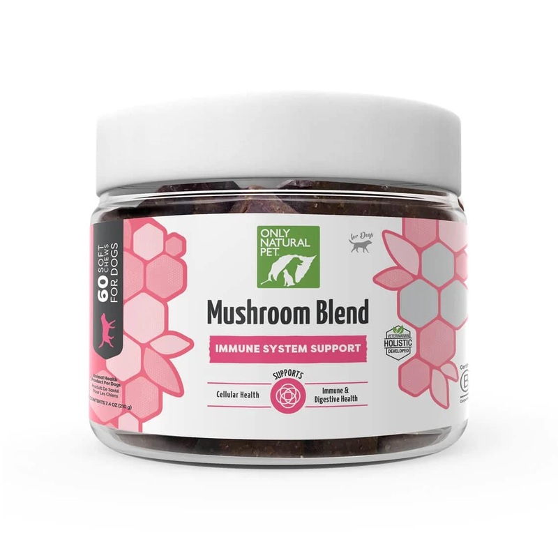Only Natural Pet Mushroom Blend – Immunity Support for Dogs – 60ct – Supports Cellular Health, Immune System and Digestive Functions