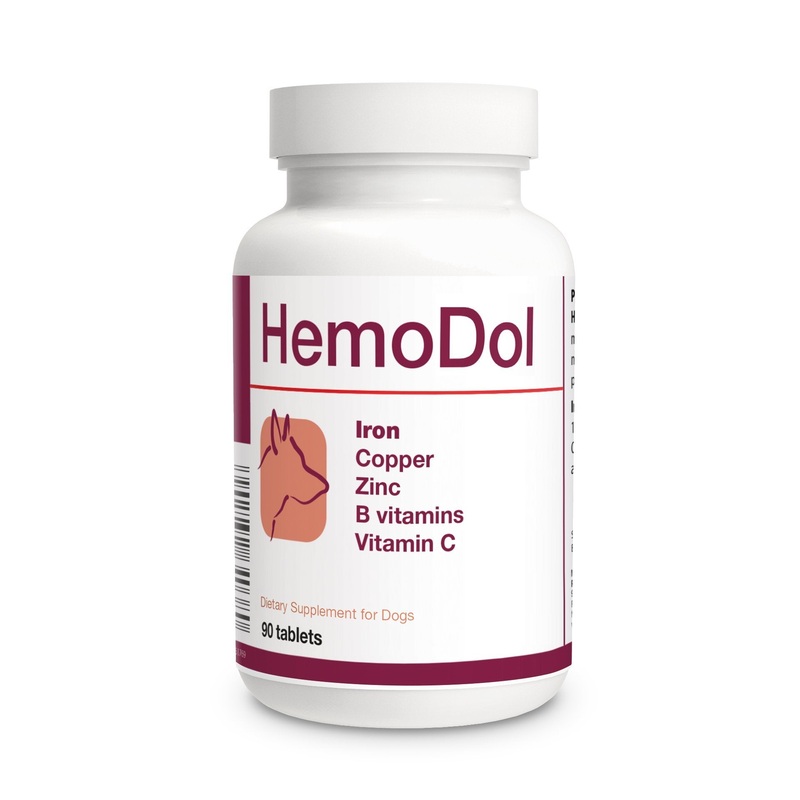 PETS Dolfos HemoDol 90 tablets Iron Support for DOGS with Copper Zinc B Vitamins