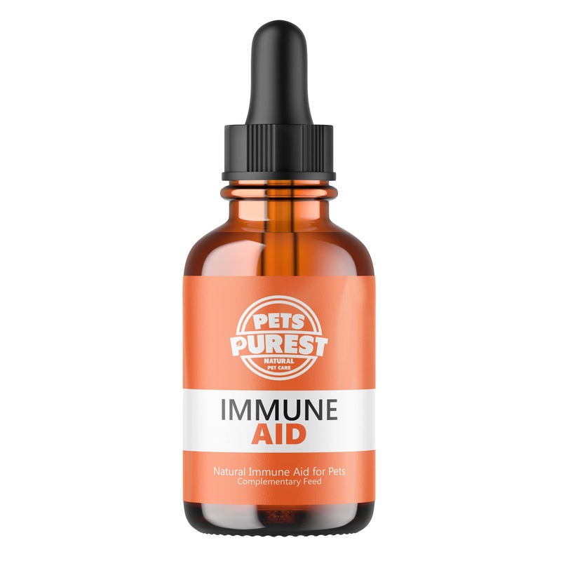 Pets Purest Immune Aid for Dogs, Cat & Pet – 100% Natural Immune Aid Liquid Oil Drops with Echinacea, Elderberry, Vitamins & Antioxidants – 50ml