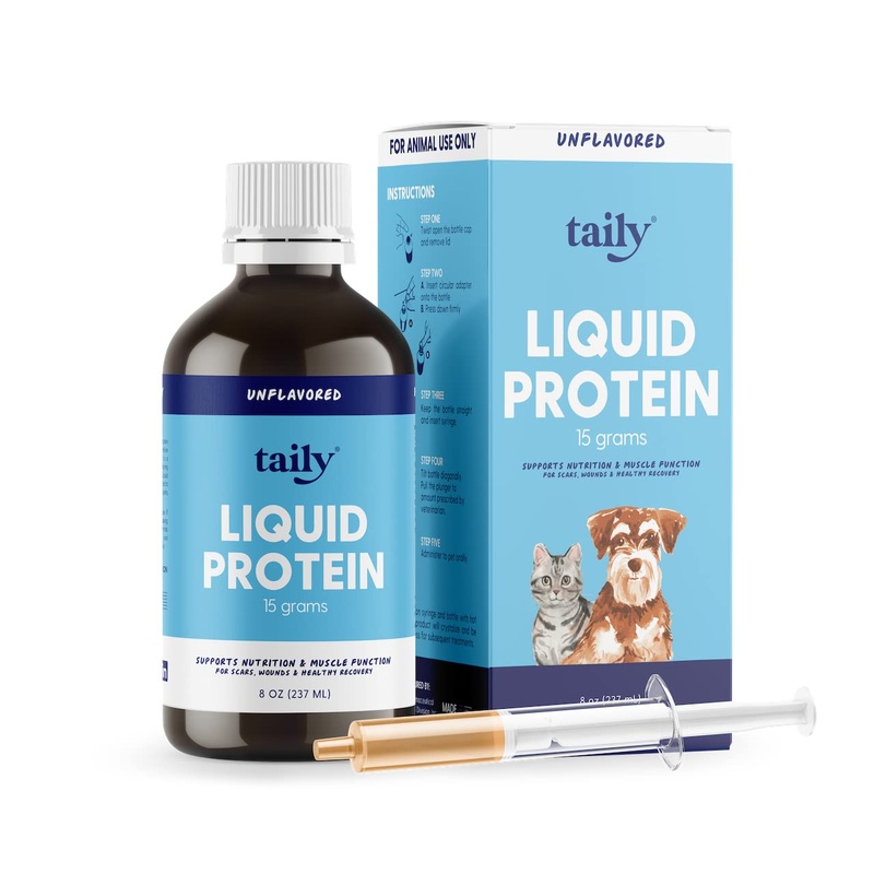 Taily AminoPets Liquid Collagen Protein Supplement for Dogs, Cats Food Topper, Weight Gain & Recovery – Muscle & Mobility – AminoPets Hydrolyzed Collagen Made in USA 8 oz