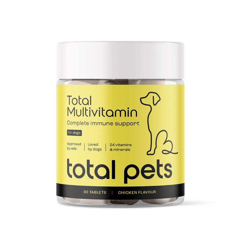 Total Multivitamin Tablets for All Dogs | Tasty Chicken Flavoured Tablets | 24 Active Ingredients | Multivitamin Supplement for Dogs (30 Tablets) 30 Tablets