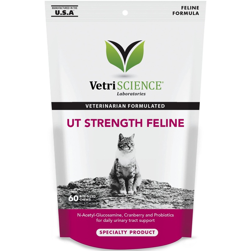 VetriScience Laboratories- UT Strength Feline, Urinary Tract Support, 60 Bite Sized Soft Chews
