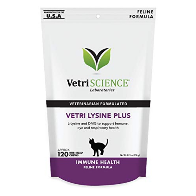 VetriScience Vetri Lysine Plus DMG Immune Support Treats for Cats and Kittens 120 Count