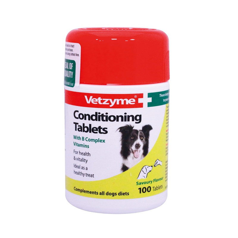 Vetzyme | Conditioning Dog Supplements, Promotes Health & Vitality | Supports Immune System | Nutritional Savoury Treat (100 Tablets) 100 Tablets