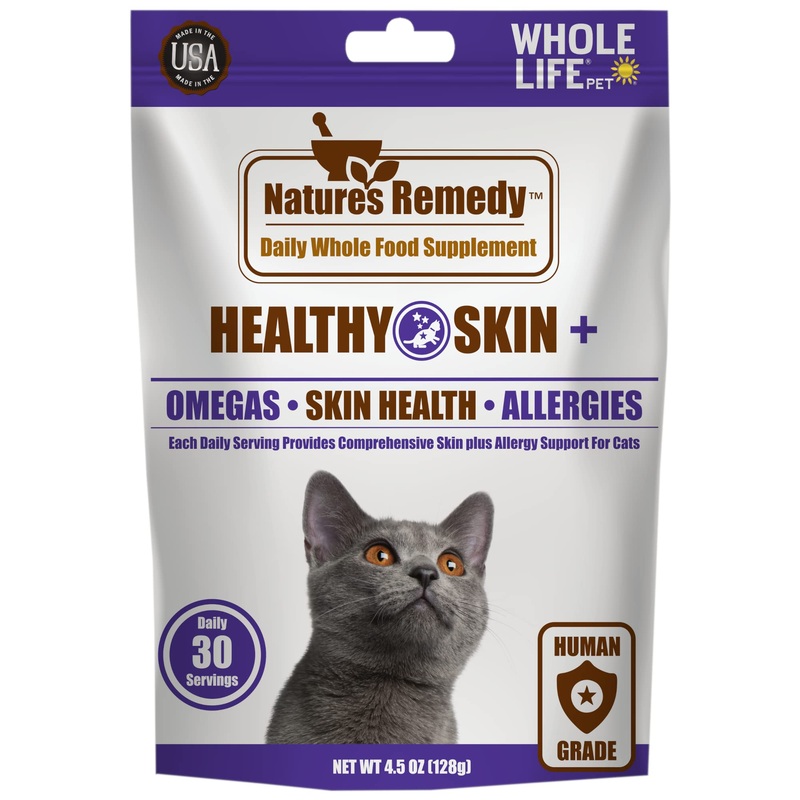 Whole Life Pet Products Natures Remedy Skin and Allergy Support Whole Food Supplement for Cats 4.5 Ounce