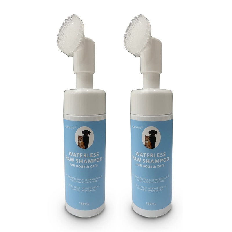 2 Pack Pet Paw Cleaner for Dogs & Cats, Waterless Foam with Silicone Scrubber, Dogs Cats Feet Paw Cleaner