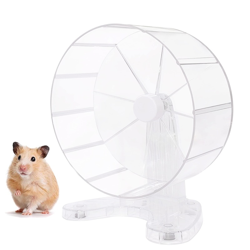 8.5 Inches Super Silent Hamster Wheel for Hamster Exercise Wheel Compatible with Gerbil, Syrian & Dwarf, Chinchilla and More Small Animal Exercise Wheel with Stable Stand, Transparent