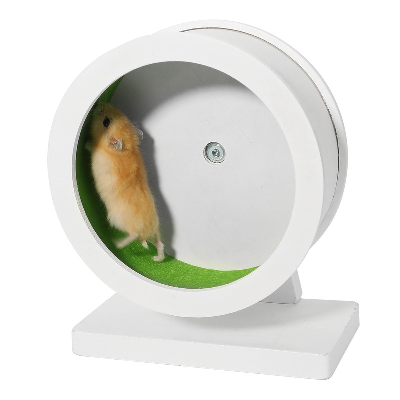 9.1 Inch Green Hamster Wheel Wooden Silent Training Exercise Wheel Quite Running Spinner Wheel for Dwarf, Gerbil, Guinea Pig, Hedgehog, Chinchilla (Green, Large) 9.1 inch