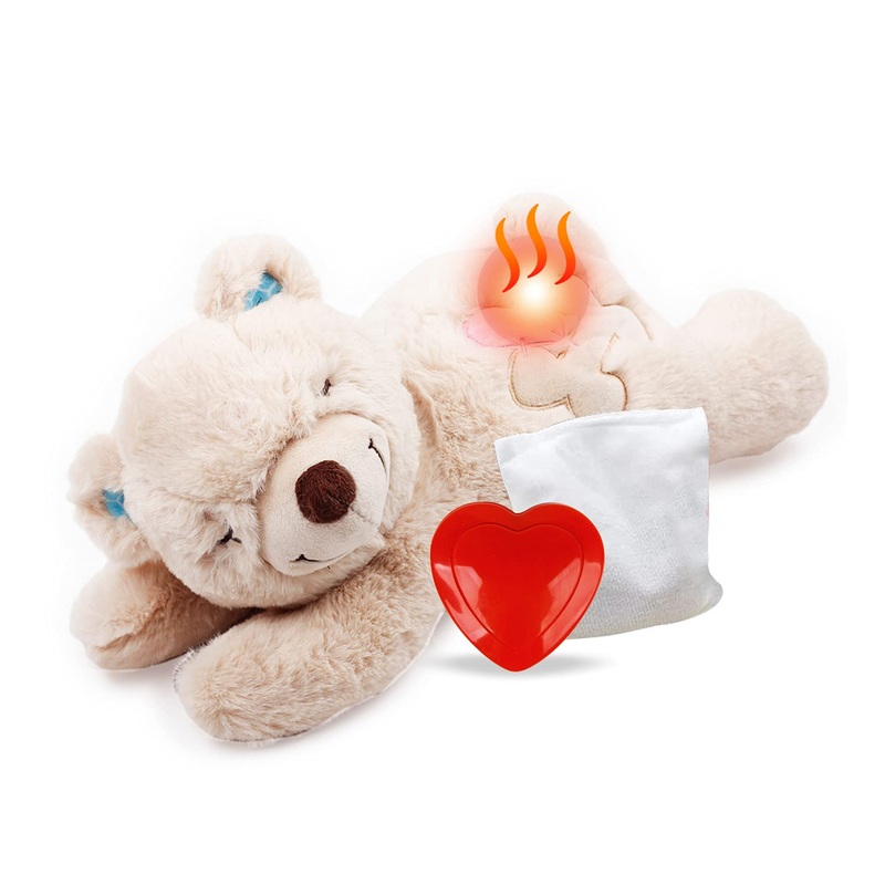 All for Paws Puppy Anxiety Relief Comfort Toy, Soothing Dog Toy Heartbeating Dog Stuffed Animal Toy Behavioral Aid Warm Toys for Puppies Bear