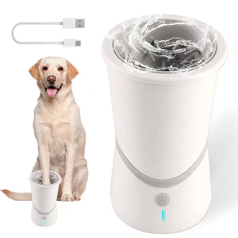 Automatic Silicone Bristles Pet Paw Cleaner Cup – USB Charging, Portable for Muddy Claws, Designed for Small to Medium Dogs