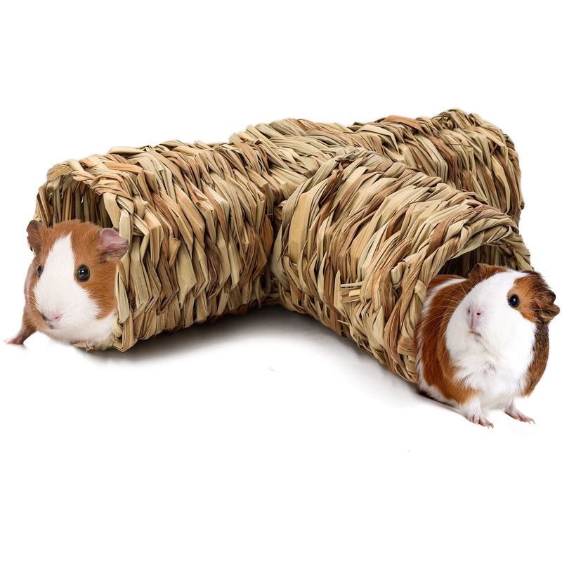 BWOGUE Hamster Grass Tunnel Toy Nature’s Hideaway Guinea Pig Tunnels and Tubes Toys for Rats,Syrian Hamster,Ferrets,Guinea Pig,Chinchilla Hedgehog and Bunny