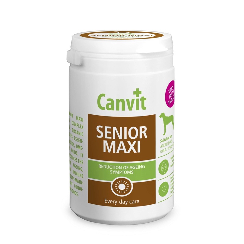 Canvit Senior Dog Multivitamins And Minerals Every Day Care Supplements To Aid Reduction Of Ageing Symptoms And Support Old Dogs Immune System (Senior Maxi, 76 Tablets) Senior Maxi