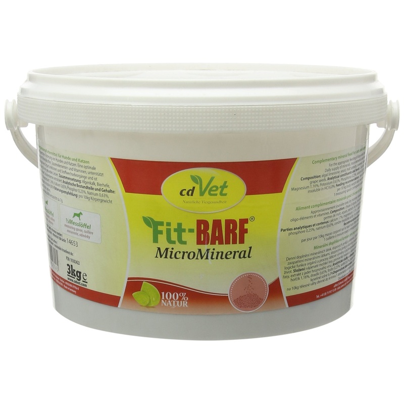 cdVet Naturprodukte Fit-BARF MicroMineral 3 kg – Dog & Cat – minerals – trace elements – vitamins – immune system – coat change – bones + joints – growth – metabolism – raw feeding – BARF –