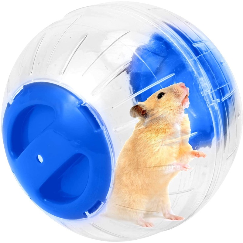 Hamster Exercise Ball Silent Hamster Wheel Small Animals Transparent Ball for Dwar Rat Relieves Boredom and Increases Activity (6 inch, Blue) 6 inch