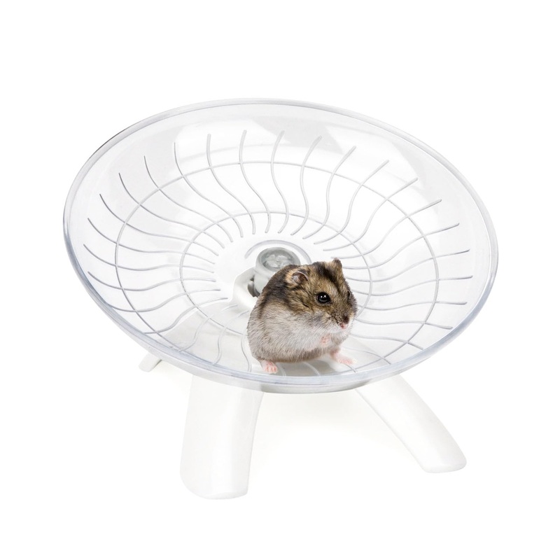 Hamster Wheel Silent Hamster Exercise Wheel Running Spinner Hamster Flying Saucer for Hamsters Gerbils Mice and Other Small Pets (White) White