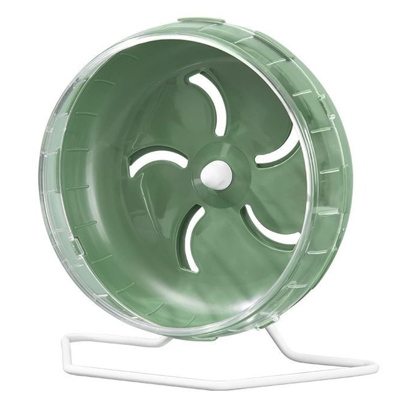 Jeeone Silent Hamster Wheel 7 inch, Hamster Exercise Wheel, Height-Adjustable Hamster Wheel Cage Accessories, Hamster Running Toys Small Animals Exercise Wheels, for Hamster (Green) Green