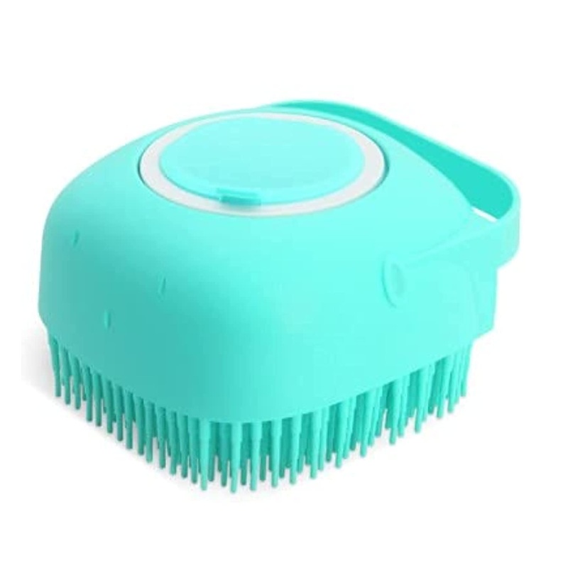 L.B. Dog Bath Brush Silicone, Massage Soft Brush Cats, Pet Massage Brush Shampoo Dispenser