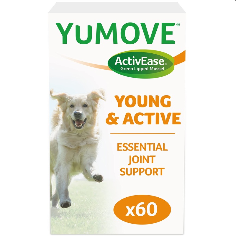 Lintbells | YuMOVE Young and Active Dog | Hip and Joint Supplement for Dogs to Support Active and Growing Joints for Dogs Aged Under 6 | 60 Tablets