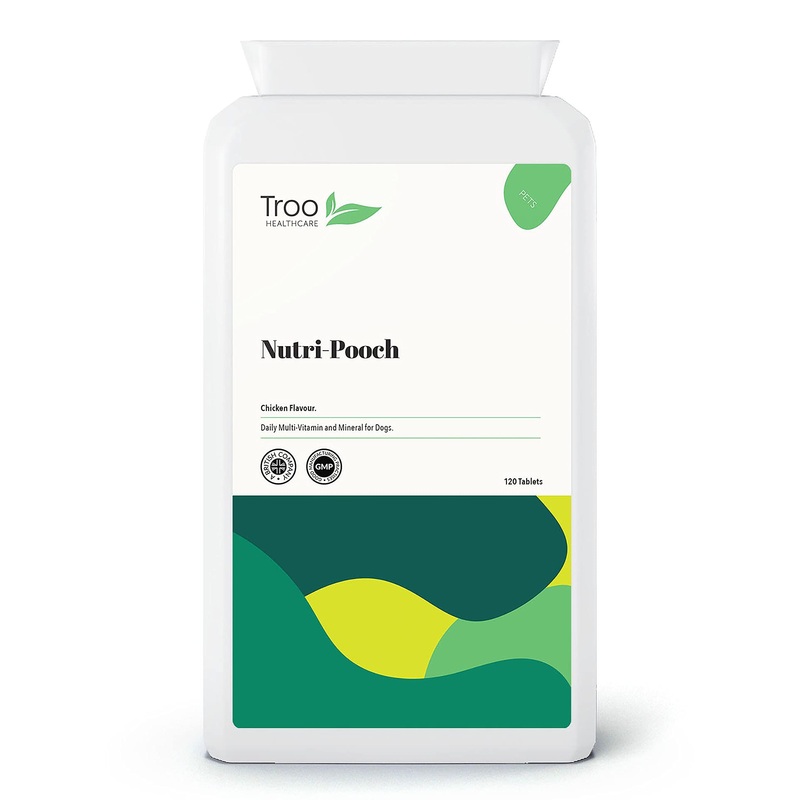 Nutri-Pooch Multivitamins for Dogs – 120 Chewable Tablets – Essential Dog Vitamins & Minerals for Young or Senior Pets – UK Made to GMP Standards