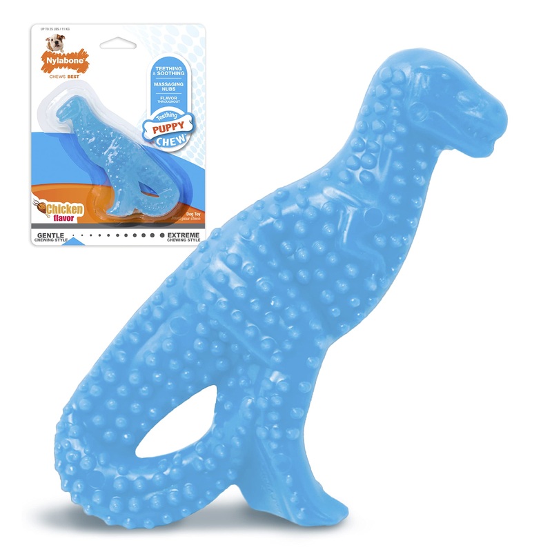 Nylabone Puppy Chew Toys for Teething Puppies | Small/Regular – Up to 25 Ibs. Dinosaur Chicken Small/Regular (1 Count)