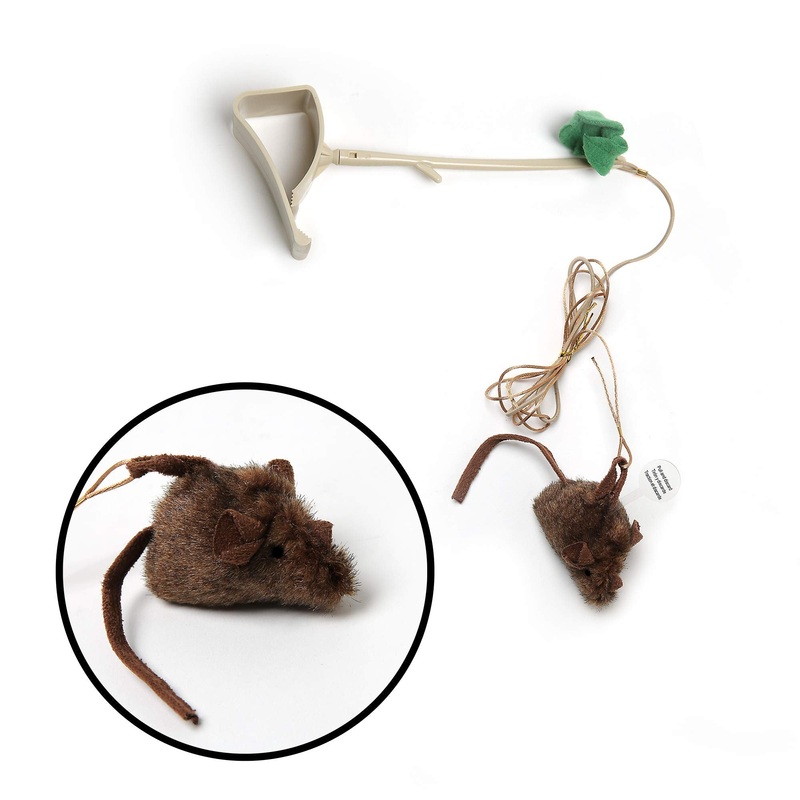 Our Pets Cat Toy Mouse Play-N-Squeak Cat Toys for Indoor Cats [Interactive Cat Toy, Catnip Toy, Catnip Toys for Cats, Real Mouse Sound] Kitty and Kitten Toys w/ Cat Nip for Enrichment Tethered & Feathered