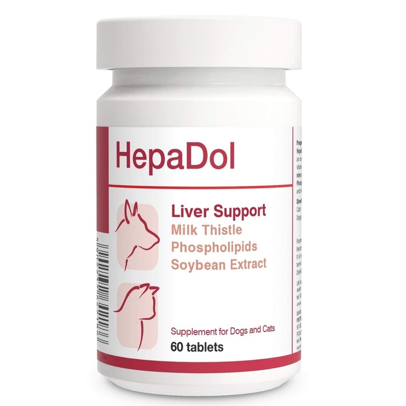 PETS Dolfos HepaDol Liver Support for Cats and Dogs 60 tablets enriched with Milk Thistle Ornithine Arginine Taurine