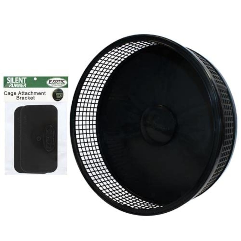 Silent Runner Pro | Sugar Glider Exercise Wheel (Black with Attachment) Black with Attachment