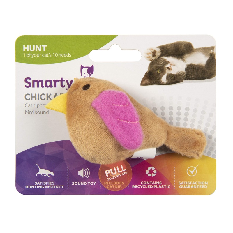 SmartyKat Electronic Sound Bird Toys for Cats & Kittens, Battery Powered, Mimics Sound of Real Prey, Fun & Interactive Play – Multiple Styles Chickadee Chirp