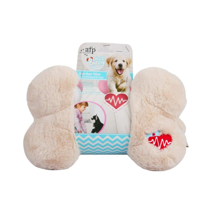 ALL FOR PAWS AFP Snuggle Heart Beat Pillow Pet Behavioral Aid Plush Toy, Heart Beat Behavioral Aid Toys for Puppies, Puppy Anxiety Relief Toy (Beige) Beige