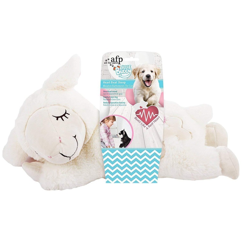 All for Paws Puppy Behavioral Aid Heart Beat Comfort Toy, Dog Anxiety Sleep Aid Plush Toys White Sheep 1 Heartbeat