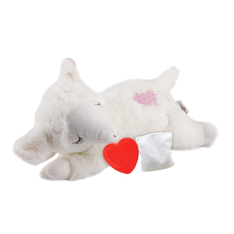 All for Paws Puppy Heart Beat Behavioral Aid Plush Toy, Dog Comfort Sleep Toys White Sheep