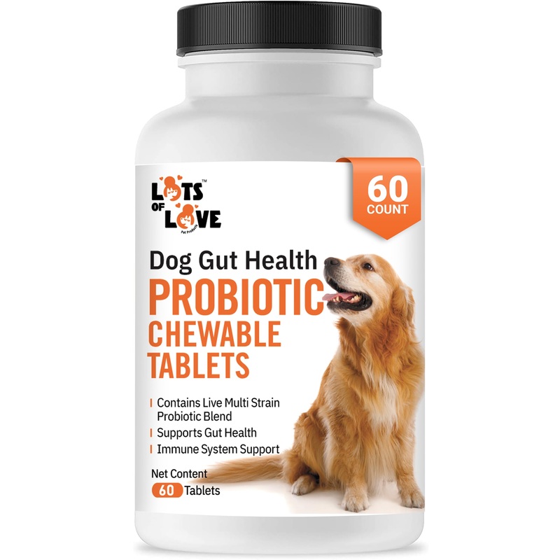 Dog Probiotic Chewable Tablets – Probiotic for Dog – Probiotic Supplement – Lots of Love Pet Products – 60 Count (Pack of 1) 60 Count (Pack of 1)