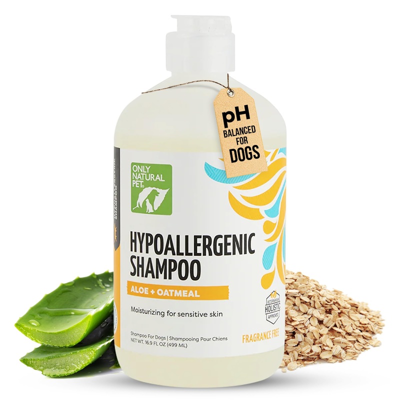Only Natural Pet Hypoallergenic Shampoo with Aloe & Oatmeal for Dogs – Moisturizing Dog Shampoo and Ultra-Nourishing Care for Dry, Itchy, and Sensitive Skin – 16.9 oz
