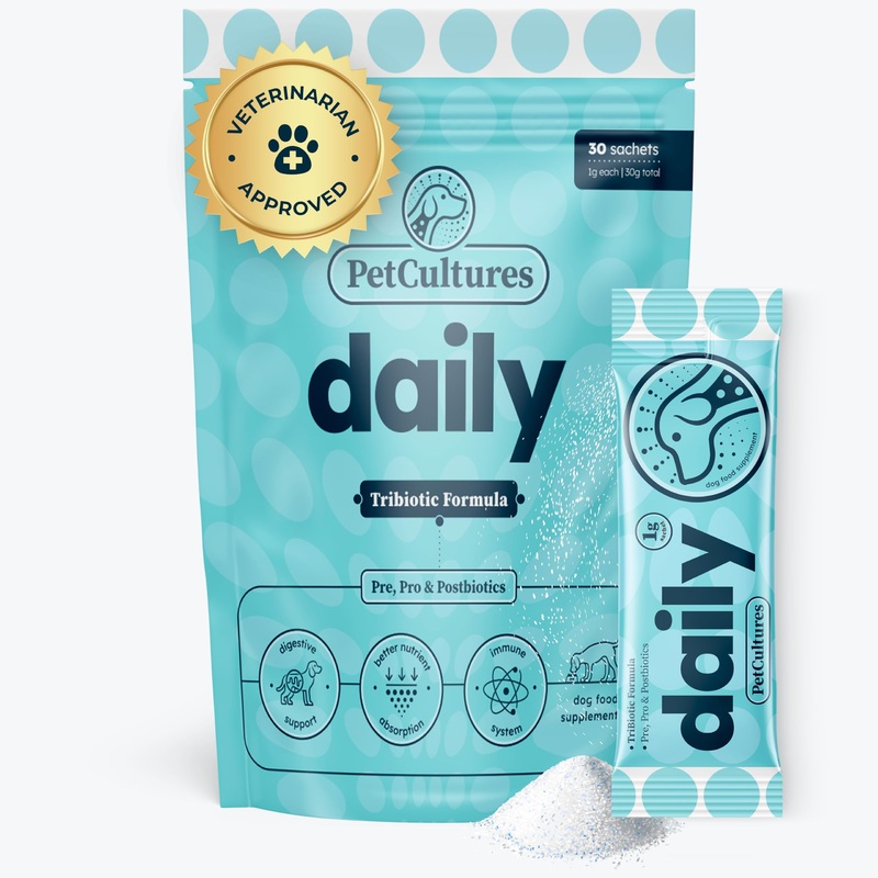 PRO Daily Probiotics for Dogs, Gut Health PRE, PRO, and Post-biotic Powder Supplement with Digestive Enzymes, Dog Probiotics for Digestive Health, 30 Packs (Daily)