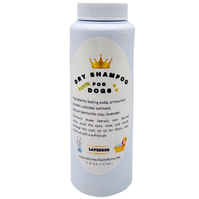 U.S.A. Dry Dog Shampoo – Natural Deodorizing Powder – Itchy Sensitive Skin Allergies – Stinky Odors – Waterless for Cats (Lavender) Lavender