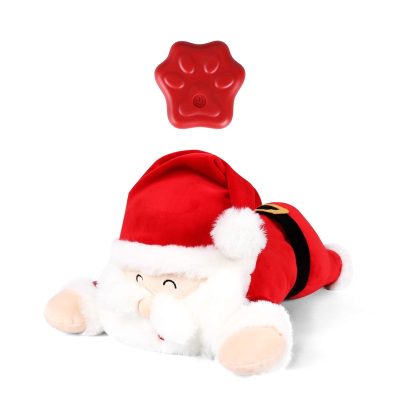 YANWIN Puppy Behavioral Training Aid Toy for Anxiety Relief, Heartbeat Toy with Automatic Timing for Smart Dogs Cats, Newborn Puppies Sleep Aid Separation Anxiety Santa Claus