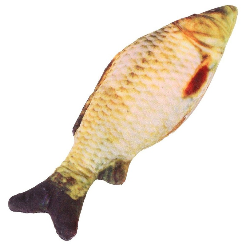 Yosoo Cat Favorite Pet Toy Simulated Fish Form Full of Mint Taste and Cotton Plush Filler for Gnawing Molar Amusement (Size : 20cm/7.9inch)